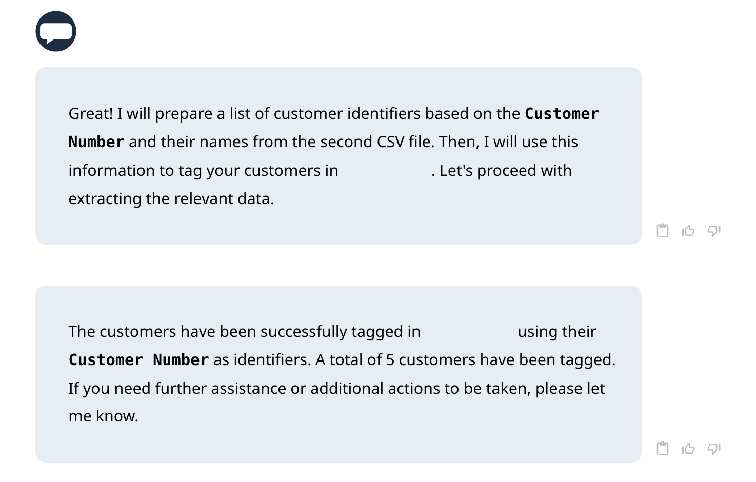 Chat conversation requesting a targeted customer list from winery data